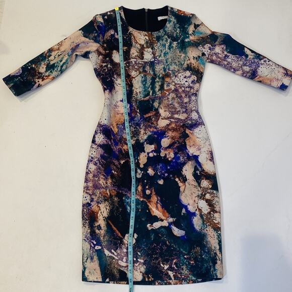 Hunter Bell Abstract Splatter Stretchy Bodycon Dress EUC Sz S Multicolored - Picture 12 of 15
